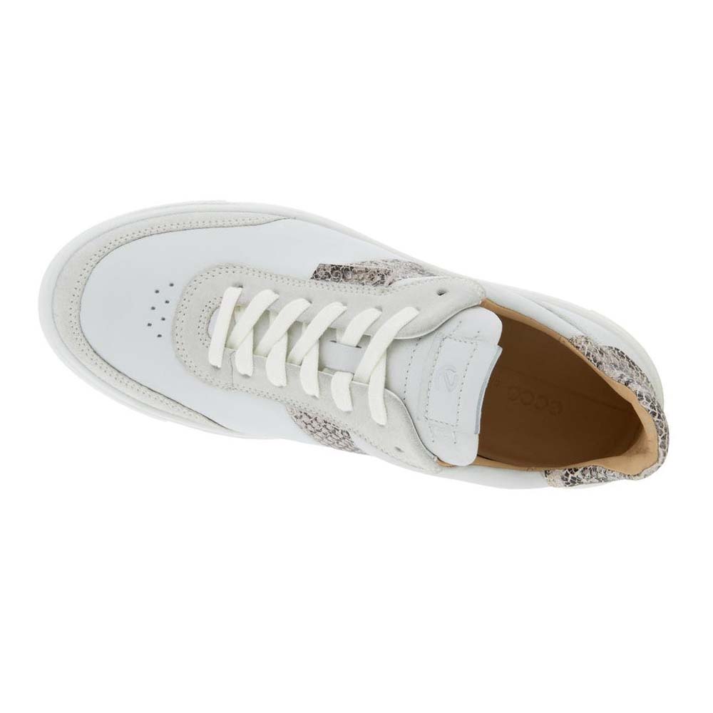 Women's Ecco Street Tray Street Sneakers Grey White | USA 262AHK